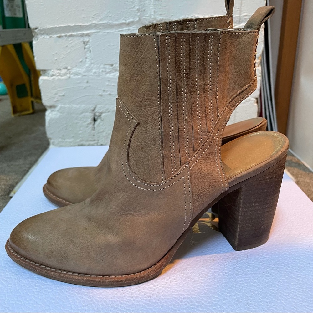 DOLCE VITA Tan Ankle Booties with Cutout